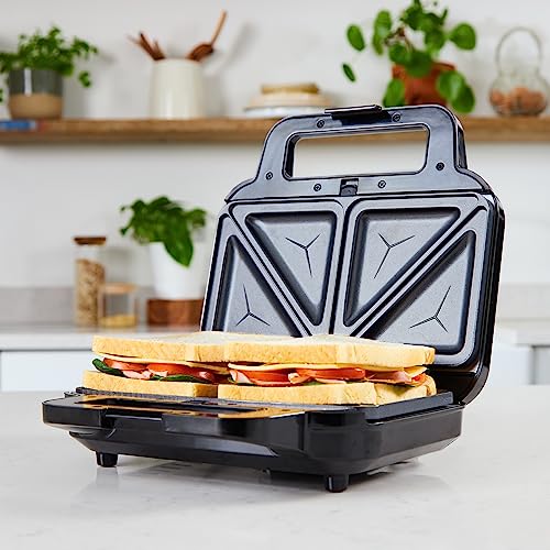 Breville 3-in-1 Ultimate Snack Maker | Deep Fill Toastie Maker, Waffle Maker & Panini Press | Removable Non-Stick Plates | Black & Stainless Steel [VST098] | UK Plug