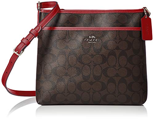 [Coach] Shoulder Bag F29210 Signature Sacoche PVC Leather [Parallel Import], multicolor (brown/true red)