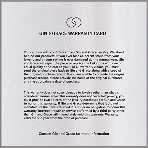Gin and Grace 10K White Genuine Blue Sapphire Ring with Diamonds for women | Ethically, authentically & organically sourced (Round-Cut) shaped Sapphire hand-crafted jewelry for her | Sapphire Ring for women