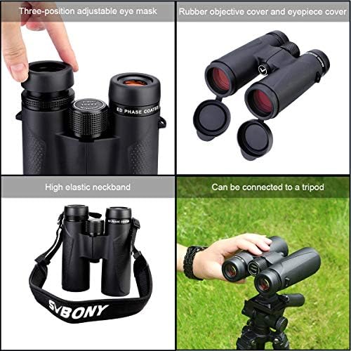 SVBONY SV202 10x42 ED Binoculars for Adults Waterproof Extra-Low Dispersion Glass BaK4 Prism for Bird Watching Travel Sightseeing Hunting Wildlife Watching Concerts and Outdoor Sports Games