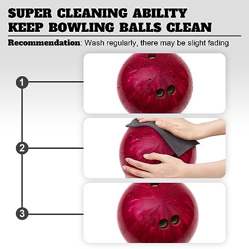 3 Pcs Bowling Ball Shammy Towel Dual Sides Leather Bowling Towel Bowling Ball Towel Bowling Accessories Cleaning Pad for Bowling Ball (Black Gray, Brown,7 x 5 Inches)