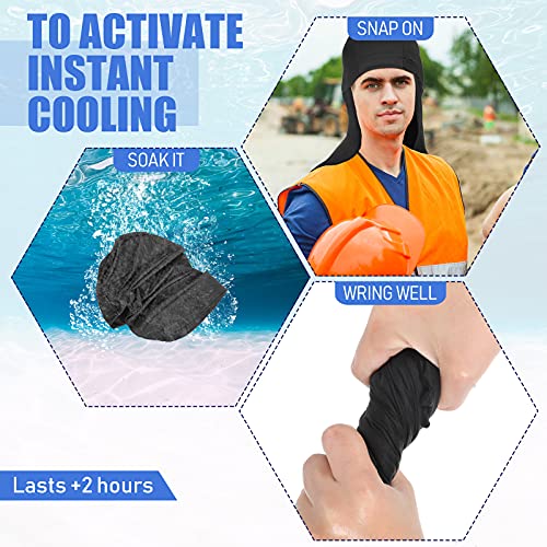 6 Pieces Hard Hat Liner with Neck Shade Cooling Skull Caps Liner Sweat Wicking Cap with Tail Sun Shade for Safety Helmet Accessories Cycling Running Neck Protection Hat