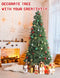 YouMedi 6.5ft Premium Spruce Artificial Holiday Christmas Tree with 750 Branch Tips for Home, Party Decoration, Easy Assembly, Metal Hinges & Foldable Base - Fire-Resistant Material