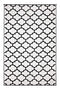 Tangier Trellis Plastic mats Rugs Reversible and Recycled for Home, Patio, Backyard, Deck, Picnic, Beach, Trailer, Camping (Black and White, 240cm x 300cm)