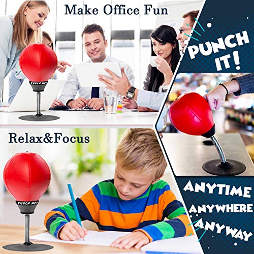 Free Standing Desktop Punching Bag by CozyBomB - Stress Buster Relief with Stand - Boxing Punch Ball with Suction Cup to Reflex Strain and Tension Toys for Boys Father Kids Office Co-Worker