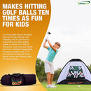 Back9 Monsters Golf Hitting Net for Kids | Golf Practice Set | Golf Practice Net | Golf Net for Indoor or Backyard | Golf Driving Practice Target Cloth and Carrying Bag