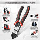 HAUTMEC 8" Wire Cutters,Pro-High Leverage Diagonal Pliers,4 in 1 Multifunction Heavy Duty Side Cutter HT0272-PL