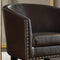 Rosevera Duilio Club Style Barrel Armchair for Living Room Faux Leather Accent Chair, Leather Brown