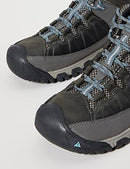 KEEN Women's Targhee 3 Mid Height Waterproof Hiking Boot, Magnet/Atlantic Blue, 6 Wide