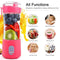 AIKIDS Portable Blender Juicer - 380ML Personal Size Blenders for Smoothies and Shakes, Stronger and Faster Mini Fruit Mixing Machine USB Rechargeable for Sports, Office, Travel, Gym and Outdoors