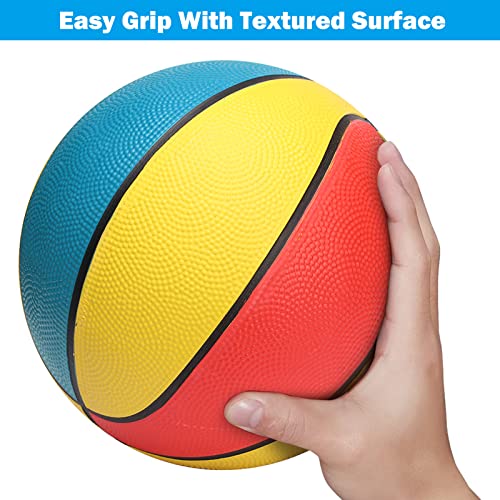 6" Mini Rubber Basketball for Toddler Baby Kid, Small Basketball for Indoor Basketball Hoop, Replacement Basketball with Pump for Pool Beach Indoor Outdoor