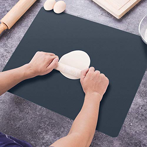 HomeDo Waterproof Silicone Placemats, Non-Stick Baking Mat, Non-Slip Dining Table Mat for Kids/Baby/Children, Heat Resistant Insulation Countertop Protector Pads (Black, 40x60cm-1Pack)