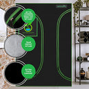 Lightweight Hydroponic Grow Tent Garden - 36'' x 24'' x 53'' Indoor Plant Growing System w/Durable Reflective 600D Mylar, Observation Window - Includes Removable Floor Tray, Pole Shelf