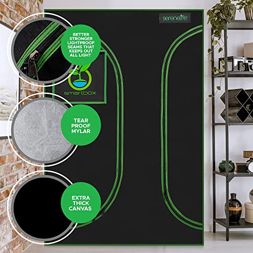 Lightweight Hydroponic Grow Tent Garden - 36'' x 24'' x 53'' Indoor Plant Growing System w/Durable Reflective 600D Mylar, Observation Window - Includes Removable Floor Tray, Pole Shelf