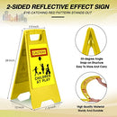 2 Pieces Reflective Kids Playing Sign for Street Slow Down Kids at Play Sign Double Sided 24 Inch Portable Handle Children at Play Warning Board Safety Signs Neighborhood School Park Sidewalk (Yellow)