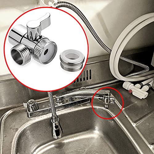 Sumnacon Sink Valve Diverter Faucet Splitter,1/2-Inch IPS Faucet Diverter Valves for Kitchen Bathroom Sink Faucet Replacement Part,Faucet Connector for Hose Adapter, Polished Chrome