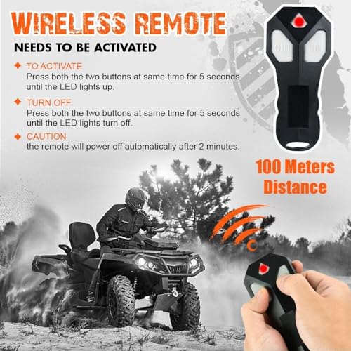 ZESUPER 3500lb Winch 12v Boat Trailer ATV UTV Quad Electric Winch Synthetic Rope Waterproof IP68 Wireless Remote Car