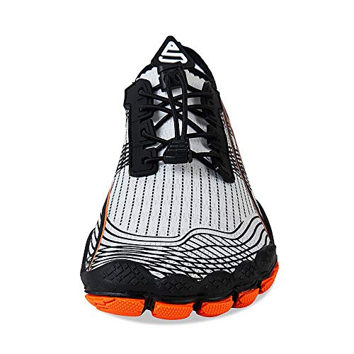 WateLves Water Shoes for Men Women Barefoot Quick-Dry Aqua Sock Outdoor Athletic Sport Shoes Kayaking Boating Hiking Surfing Walking, M-white, 11.5 Women/10.5 Men