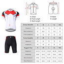 (M(EU), White) - Lixada Men Breathable Quick Dry Comfortable Short Sleeve Jersey + Padded Shorts Cycling Clothing Set Riding Sportswear