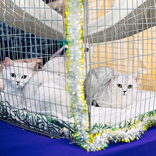 2 Pieces Reversible Cat Hanging Hammock Soft Breathable Pet Cage Hammock with Adjustable Straps and Metal Hooks Double-Sided Hanging Bed for Cats Small Dogs Rabbits and Other Small Animals (Medium)