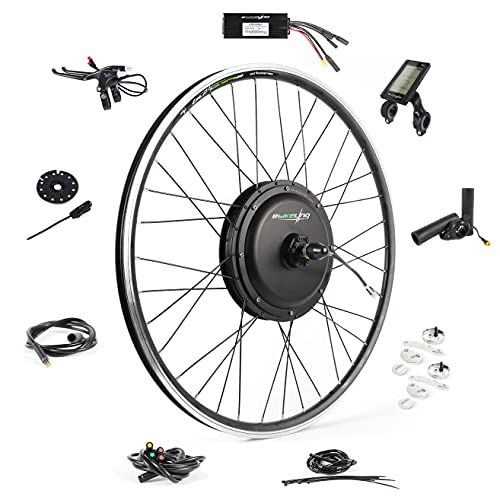 EBIKELING Waterproof Ebike Conversion Kit for Electric Bike 700C Front or Rear Wheel Electric Bicycle Hub Motor Kit, 1200W, Rear/LCD/Thumb