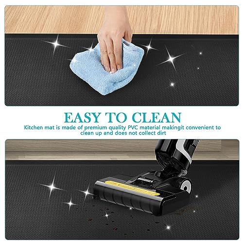 Jabykare 2 Pieces Cushioned Anti Fatigue Kitchen Floor Mat 12 MM Thick, Non Slip & Waterproof Standing Kitchen Rugs and Mats for Home, Standing Desk, Sink, Laundry