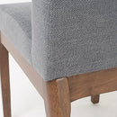 Christopher Knight Home Kwame Fabric/Walnut Finish Dining Chairs, 2-Pcs Set, Dark Grey