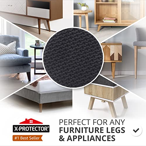 Non-Slip Furniture Grippers X-PROTECTOR 36 pcs - Premium 25 mm Furniture Pads - Best Self-Adhesive Rubber Feet for Furniture Feet - Ideal Non-Skid Furniture Floor Protectors to Keep Furniture in Place!