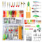 327PCS Fishing Lure Tackle Bait Kit Including Animated Lure,Crankbaits,Spinnerbaits,Soft Plastic Worms, Jigs,Topwater Lures,Hooks,Saltwater & Freshwater Fishing Gear Kit for Bass,Trout, Salmon