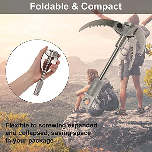 Grappling Hook Folding Survival Claw Multifunctional Stainless Steel Hook  for Outdoor Camping Hiking Tree Rock Mountain Climbing (4 Claws)