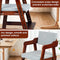 Ezebaby Wooden High Chair for Toddlers to Teens, Adjustable Kids Study Chair with Steps, Kids Dining Chair with Removable Cushion (Nut-Brown)