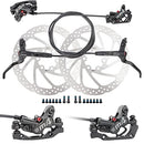 JFOYH 4-Piston MTB Hydraulic Brake Set with 160mm Floating Disc Rotors, Front and Rear Hydraulic Disc Brake Kit for MTB(Pre-Bled, Left-Front/Right-Rear)