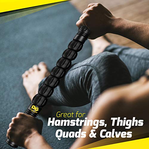 Muscle Roller Stick Pro, The Best Self Massage Tool, Relieve Sore Muscles, Cramps, Back Tightness, Trigger Points Pain, Myofascial Physical Therapy, Legs Recovery, Knots & Calf Soreness, (1 Roller)