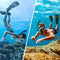 Zeeporte Dive Snorkeling Gear for Adults Kids - Mask Fins Snorkel Set with Panoramic View Snorkel Mask Anti-Fog Anti-Leak, Dry Top Snorkel, Dive Flippers and Gear Bag, Snorkeling Diving Safety Gear