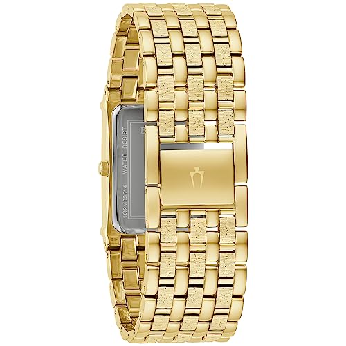 Bulova Men's 97F52 Diamond Accented Gold-Tone Steel Watch