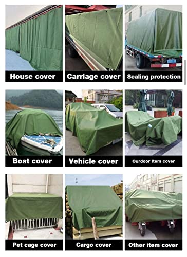 3X3m 3X4m Heavy Duty Waterproof Canvas Tarp Tarpaulin Sun Blocked Dustproof (3m X 3m)