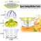 4 in 1Multi-Function Manual Juicer, Citrus Lemon Orange Hand Squeezer Egg Separator with 2 Anti-Slip Reamers, Strainer, Grater and Measuring Cup (13OZ)