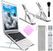 Laptop Stand,Adjustable Aluminum Laptop Tablet Stand,Foldable Portable Desktop Holder,Computer Stand,with Laptop Cleaning Towel (Non-Fixed Color) and Cleaning Brush