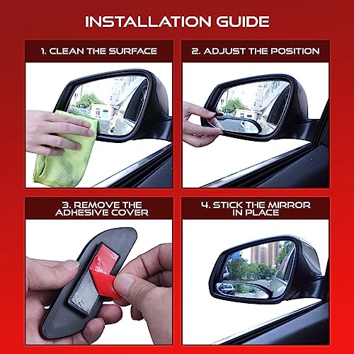 Utopicar Blind Spot Mirrors. Unique design Car Door mirrors/Mirror for blind side engineered by for larger image and traffic safety. Awesome rear view! [frameless design] (2 pack)