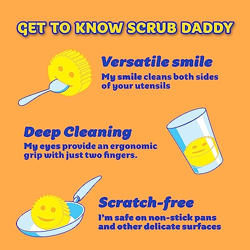 Scrub Daddy Mommy + Cif All Purpose Cleaning Cream, Original Caddy - Multi Surface Household Scratch-Free Multipurpose Dish Sponge Kitchen Sponges Caddy, Gold