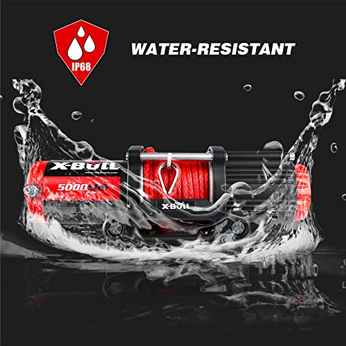 X-Bull Boat ATV UTV Winch 5000LBS/2268KG 12V Electric Winch with Synthetic Rope 15.2m Wireless Remote Car Automotive Accessories