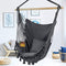 WBHome Extra Large Hammock Chair Swing with Hardware Kit, Hanging Macrame Chair Cotton Canvas, Include Carry Bag & Two Soft Seat Cushions, for Bedroom Indoor Outdoor, Max. Weight 330 Lbs (Grey)