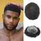 Full Poly African American Human Hair Systems 10''X8'' Cuttable All Injected PU Skin Hairpiece Replacement Afro Curl Toupee For Black Men From US PU Afro (8mm Afro wave, #1B Off Black)