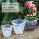 Meshpot Clear Plastic Orchid Pots With Holes - 3 Pack (2Pcs 7 Inch Pot,1Pc 6 Inch Pot)