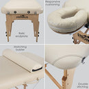 STRONGLITE Portable Massage Table Olympia - Package w/ Adjustable Face Cradle, Face Pillow, Full Round Bolster, Microfiber Sheet Set & Carry Case