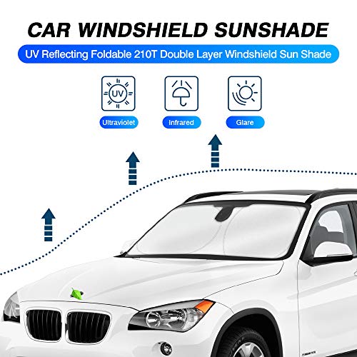 KUST Custom Fit Windshield Sun Shade for BMW X1 E84 Accessories 2011 2012 2013 2014 2015 Sunshade Foldable Sun Visor Protector Blocks UV Rays Keep Your Car Cooler