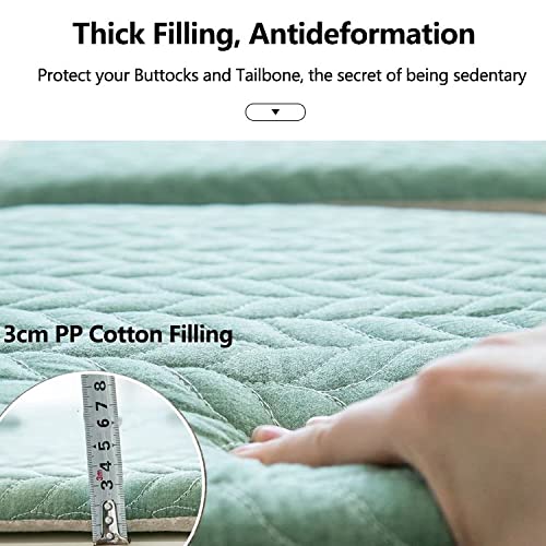 Kitchen Chair Pads Non Slip Set of 4, Chair Cushions for Dining Chairs 4 Pack with Ties, Washable Seat Cushion with Hidden Zipper, 100% Cotton Fabric, Suitable for All Seasons Grey