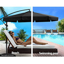 Instahut Outdoor Umbrella 3m Cantilever Umbrellas Beach Sun Garden Patio Black