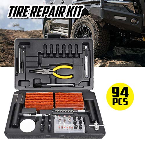 94PCS Tyre Puncture Repair Recovery Kit Heavy Duty 4WD Offroad Plugs Tubeless