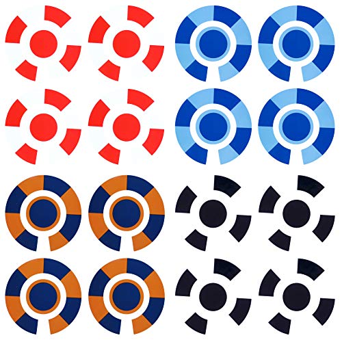 Acclaim Lawn Bowls Identification Stickers Markers Standard 5.5 cm Diameter 4 Full Sets Of 4 Self Adhesive Two Colour Segmented Mixed Colours (E)